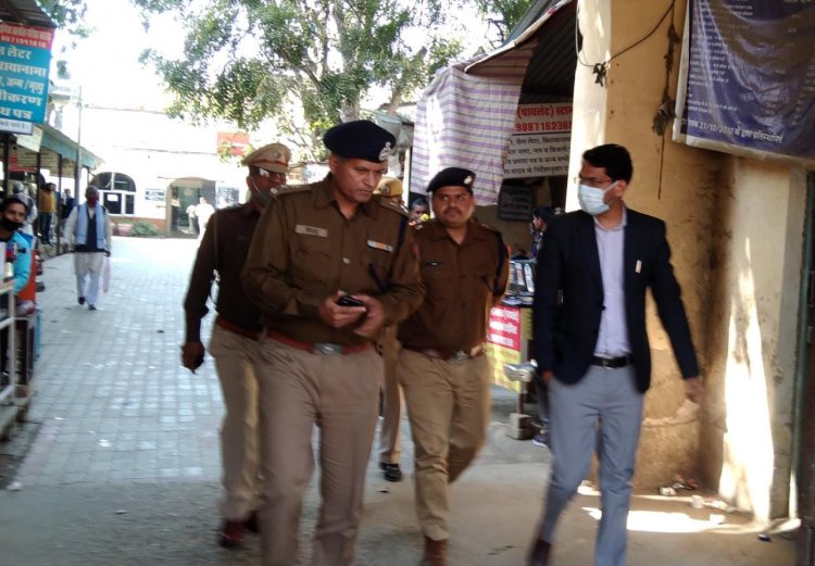 पदभार ग्रहण करने के बाद पहली बार बहरोड़ पुलिस थाने पहुंचे भिवाड़ी एसपी