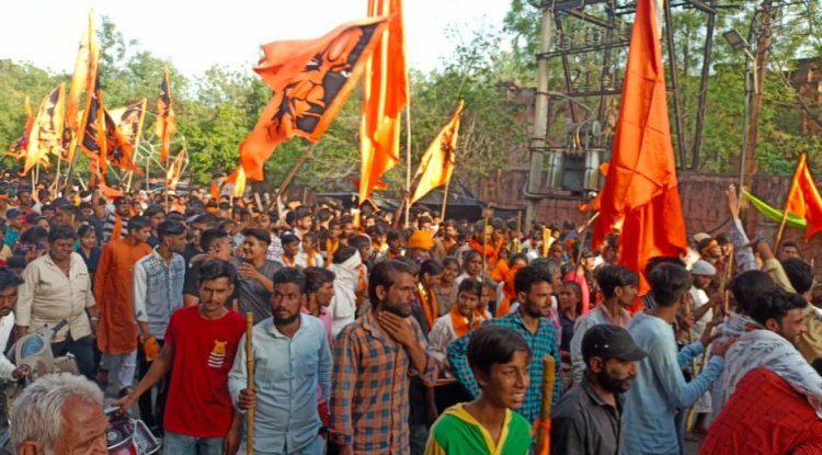 हर्षौल्लास के साथ मनाया हनुमान जन्मोत्सव गूँजे हनुमानलला के जयकारे, रपट के बालाजी मंदिर से निकली शोभायात्रा