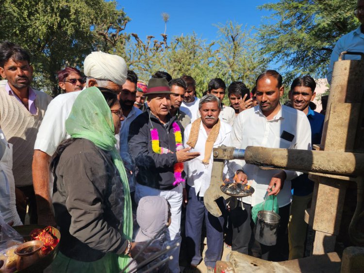 मकराना के मिदियान में विधायक ने किया नलकूप खुदाई कार्य का शुभारंभ