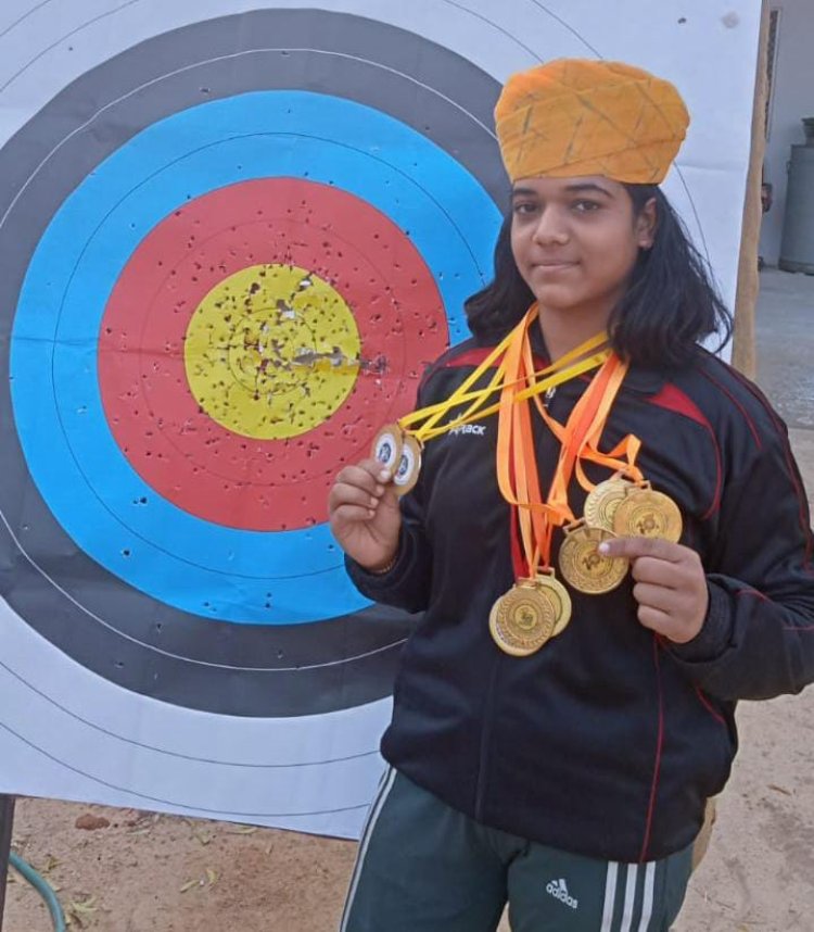 विजेता विश्नोई ने तीरंदाजी में राज्य स्तर पर गोल्ड मेडल प्राप्त करने के बाद ज्युटी नेशनल की तैयारी में: जिला स्तर पर पांच और राज्य स्तर पर दो बार गोल्ड प्राप्त किए मेडल