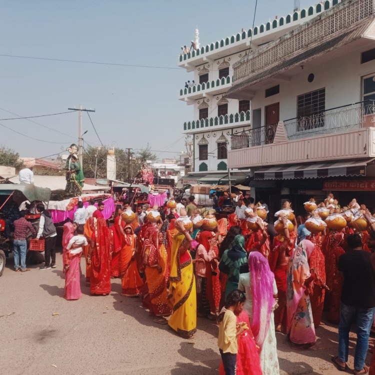 रामगढ़ कस्बे में महाशिवरात्रि पर धूमधाम से निकाली चतुर्थ विशाल कलश शोभायात्रा