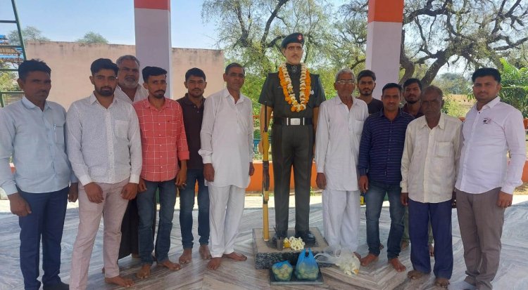 शहीद स्मारक पोसाना मे अमर शहीद रा.मै.जोधाराम महला की मनाई पुंयतिथि