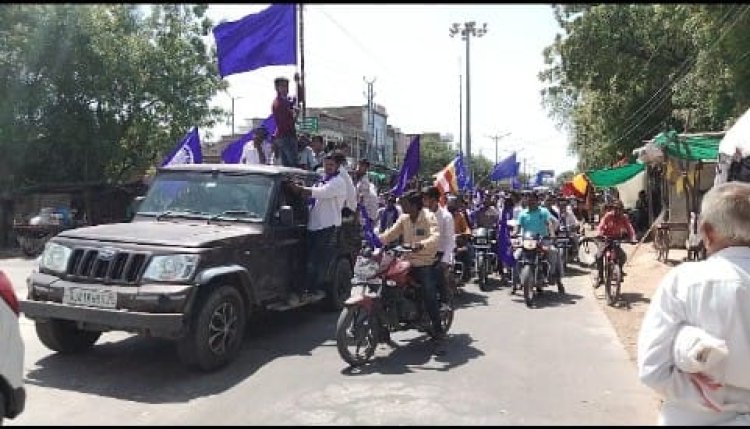 अंबेडकर जयंती पर  तखतगढ़ शहर में निकाली गई शोभायात्रा जगह- जगह आयोजित किए गए कार्यक्रम