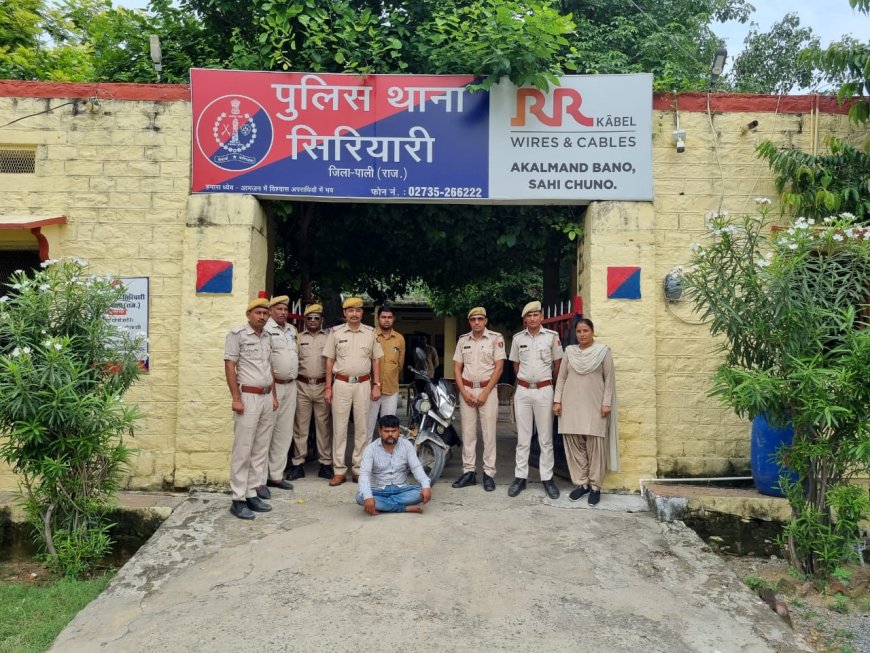 सिरियारी पुलिस की कार्यवाही 700 ग्राम अवैध अफीम दुध के साथ एक युवक गिरफ्तार