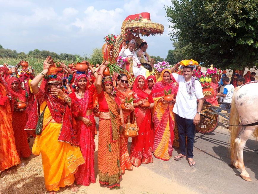 कृष्ण गौशाला हीरवाना में 11 दिवसीय शिव महापुराण कथा महायज्ञ का शुभारंभ: महिलाओं ने निकाली भव्य कलश यात्रा