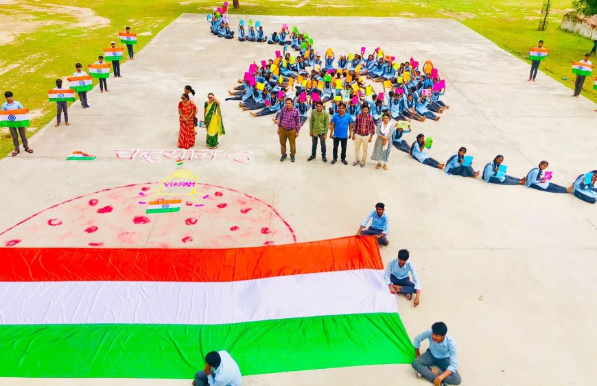 हलेड़ में छात्राओं ने फ़ौजी भाइयों को भेजी राखियाँ व बनाई चंद्रयान -3 मिशन की झांकी