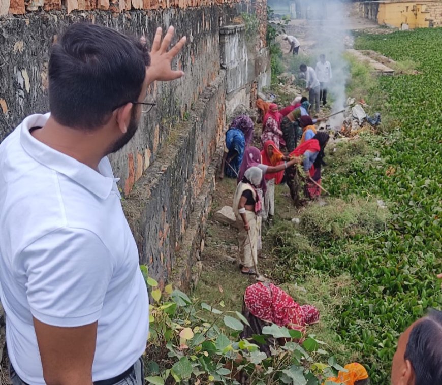 शहरी नरेगा से तालाब की पाल पर पौधारोपण, पालिका क्षेत्र में लगेंगे 6 हजार पौधे