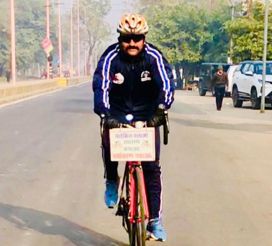 पर्यावरण संरक्षण व युवा पीढ़ी को स्वास्थ्य के प्रती जागरूक करने के उद्देश्य से स्काउटर मुकेश ने की 43 किमी की साईकिल हाईक