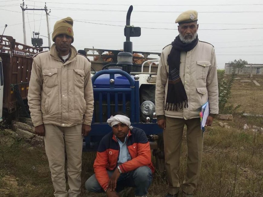 अवैध  खनन माफियों पर कार्यवाही : पत्थरों से भरे ट्रैक्टर ट्रॉली जप्त