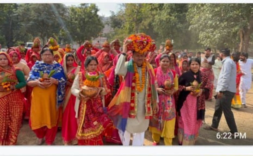 सिद्धपीठ वेंकटेश बालाजी मंदिर में श्रीमद् भागवत कथा का आगाज शुरू  महिलाओं ने लोहार्गल दक्षिण मुखी बालाजी मंदिर से निकाली कलश यात्रा