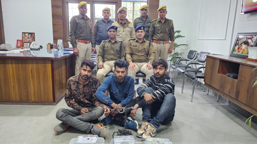 पुलिस की नकबजनों के विरूद्ध बडी कार्यवाही : लाखों की नगदी एवं लाखों के सोना चांदी के जेवरात बरामद,तीन गिरफ्तार