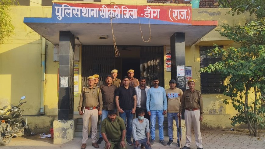 पुलिस ने नो गौवंश सहित  दो गौतस्करो को पकड़ा :एक पिकअप,15 लीटर अवैध हथकड़ शराब बरामद