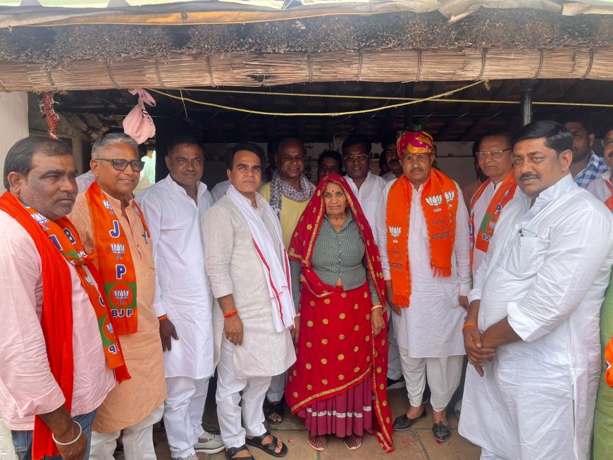 पूर्व मंत्री गोलमा देवी के  घर पहुंचकर दौसा भाजपा प्रत्याशी ने लिया जीत का आशीर्वाद