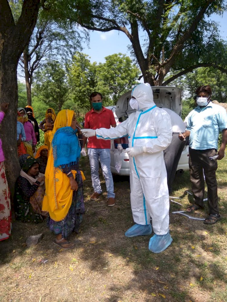 मनरेगा श्रमिकों के लिए कोरोना जांच सैंपल